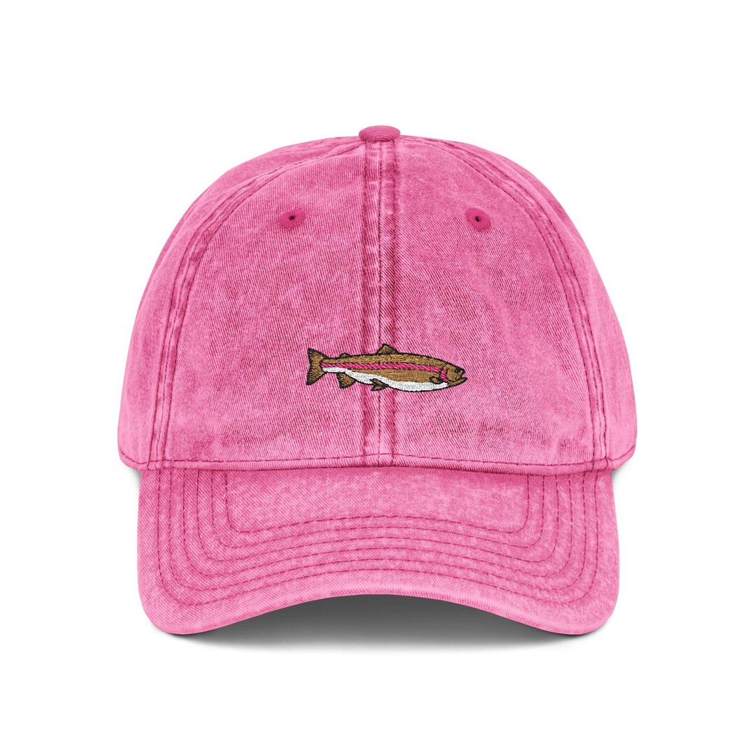 Cap With Fish Vintage Embroidered Fish Cap, Cotton Twill, Casual Summer Hat - Etsy