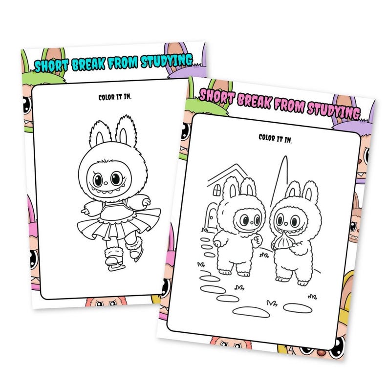 Back to School Labubu Themed Printable Kids Bundle of Planners, Games, Patterns and More ...
