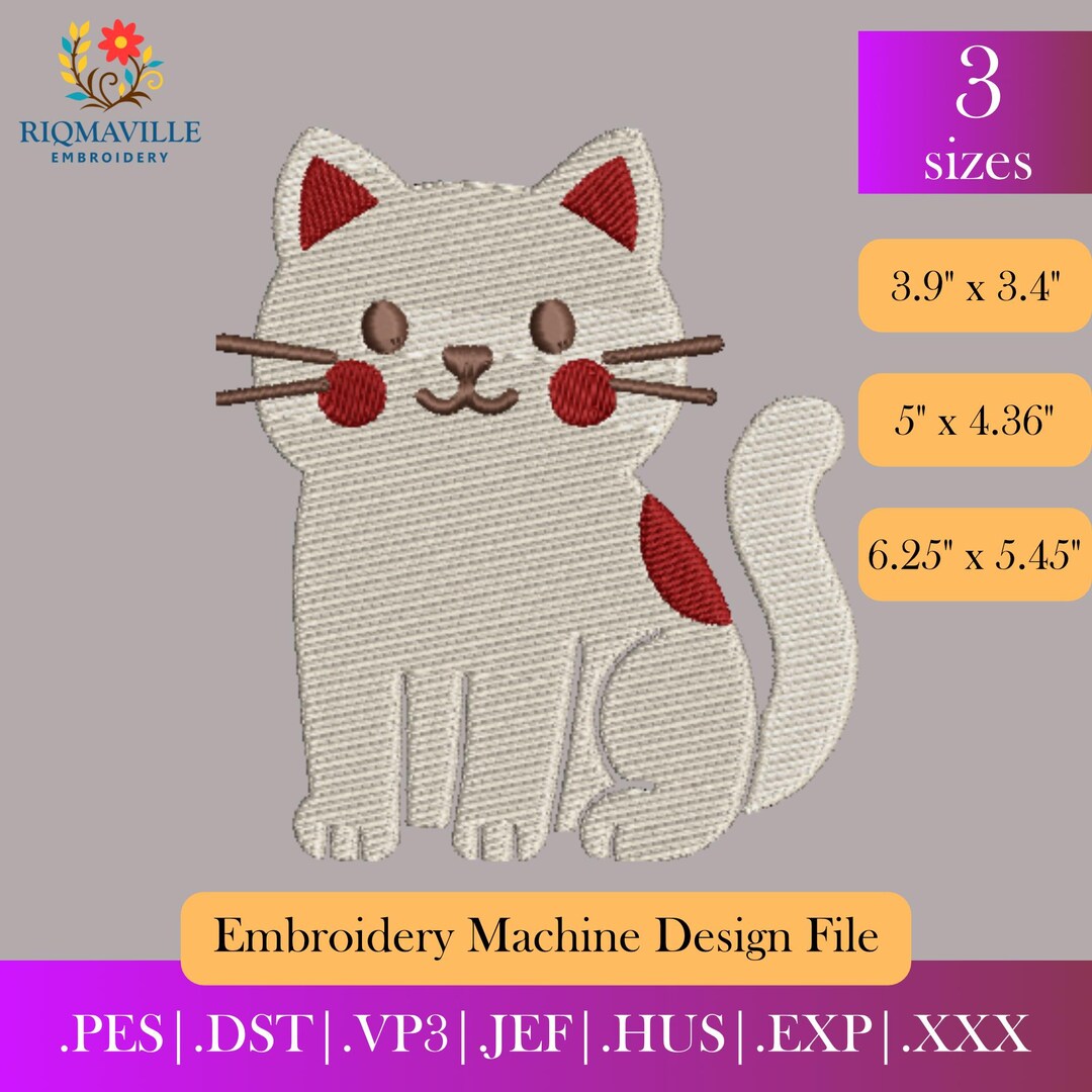 Good Kitty Embroidery Design | Cute Cat Machine Embroidery File ...