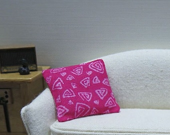 RETIRING: Hot pink abstract pillow - dollhouse miniature - sold individually