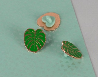 Monstera Deliciousa Leaf Hard Enamel Pin - 1 in