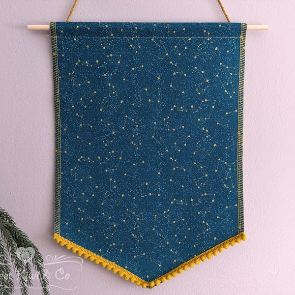 Astrology Mysteries Pin Banner with Mini Pompom Trim