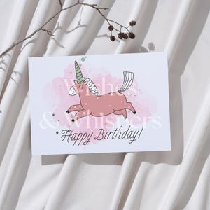 Cartão de Feliz Aniversário Unicórnio