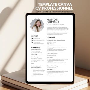 French CV / cv template canva / cv canva / CV and cover letter template / CV editable on Canva
