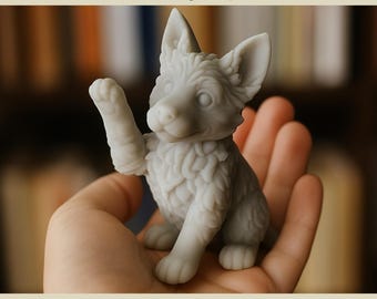 Süßer Welpe STL Datei, 3D druckbare Hundefigur, sitzender Hund Modell, digitaler Download