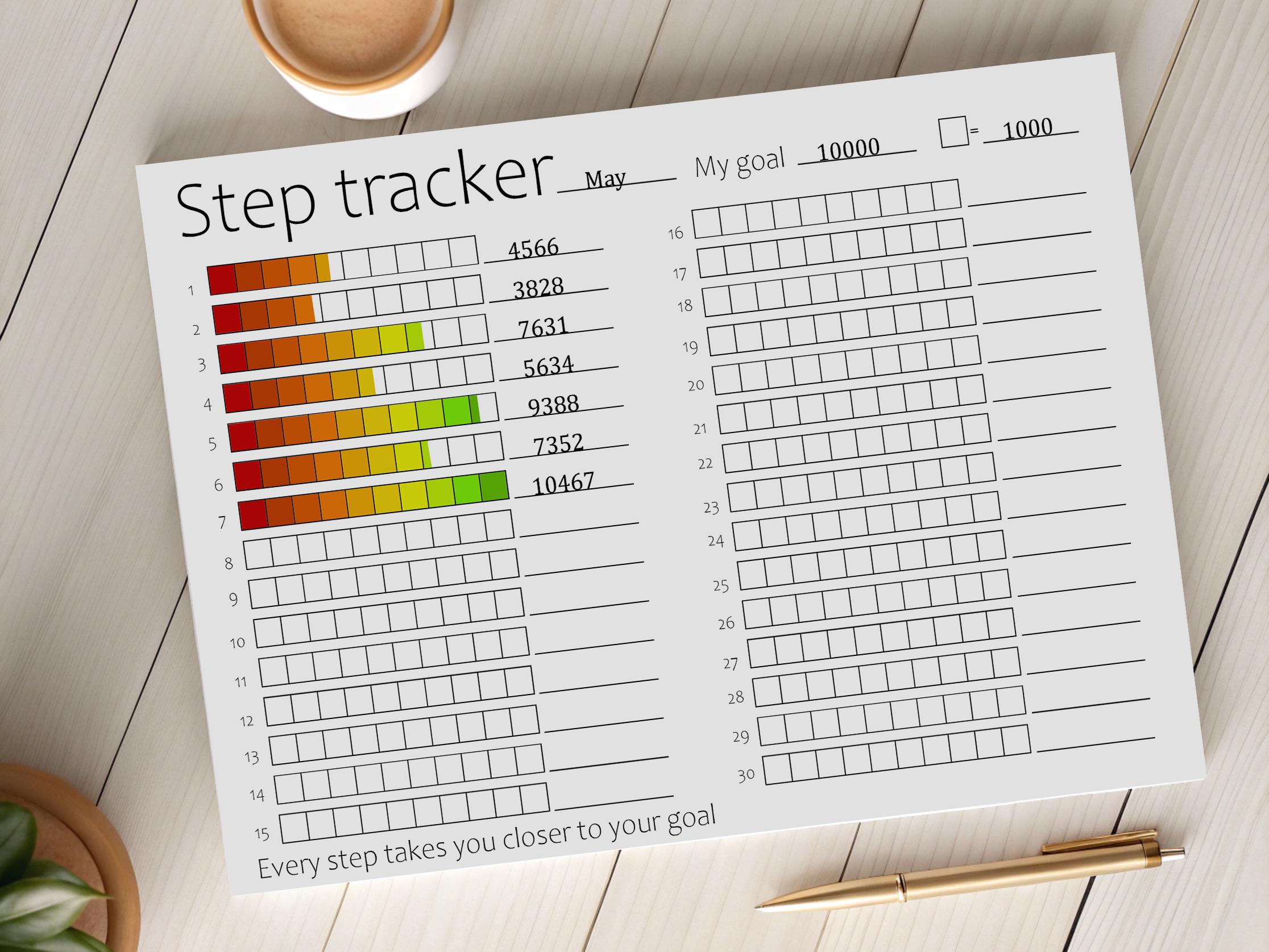 Step Tracker Printable – Minimalist Modern Designs, A4 & A5, Daily Step ...