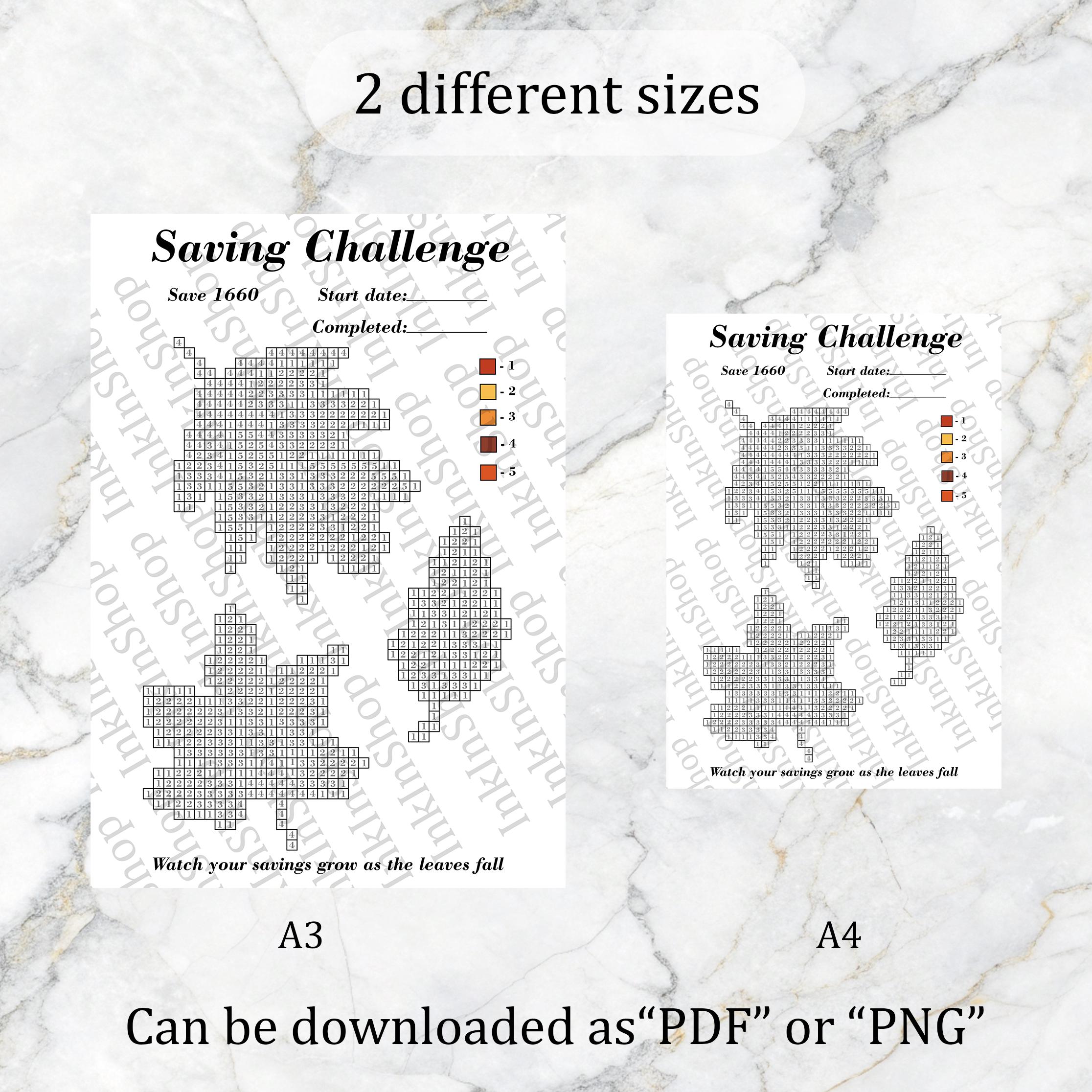 Save By Numbers .pdf Autumn Savings Challenge Printable, Pixel Saving Challenge, Save by ...