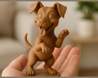 Lindo archivo STL de perro, figura de perro para impresión 3D, modelo de perro, descarga digital