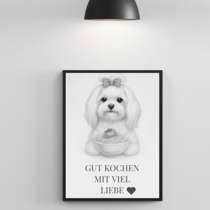 Digital dog poster with saying – wall picture instant download – gift for dog lovers black and white