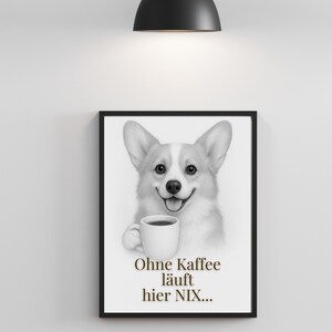 Digital dog poster with saying – wall picture instant download – gift for dog lovers black and white