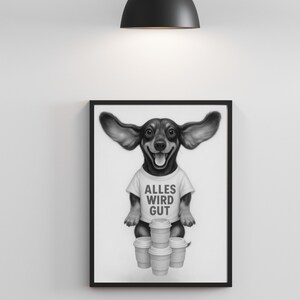 Digital dog poster with saying – wall picture instant download – gift for dog lovers black and white