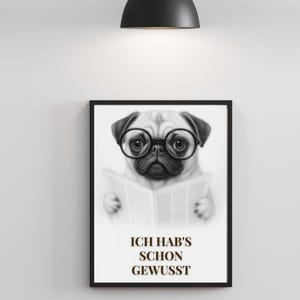 Digital dog poster with saying – wall picture instant download – gift for dog lovers black and white