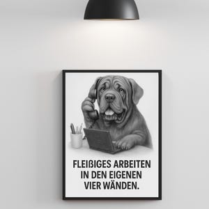 Digital dog poster with saying – wall picture instant download – gift for dog lovers black and white
