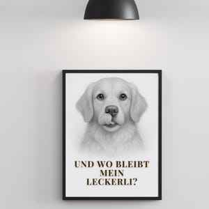 Digital dog poster with saying – wall picture instant download – gift for dog lovers black and white