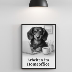 Digital dog poster with saying – wall picture instant download – gift for dog lovers black and white