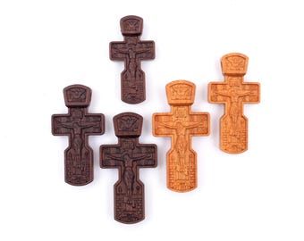 Mens Wooden Cross Necklace, Minimalist Carved Crucifix Pendant, Natural Wood Christian Jewelry, Gift for Him