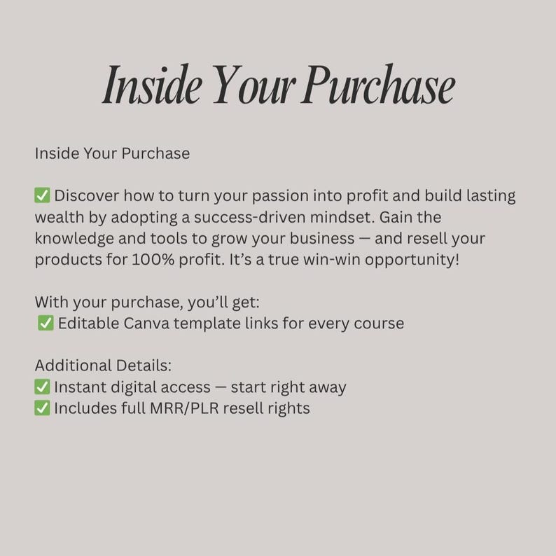 Digital Business Mini Course Bundle | PLR MRR (instant Download) - Etsy ...