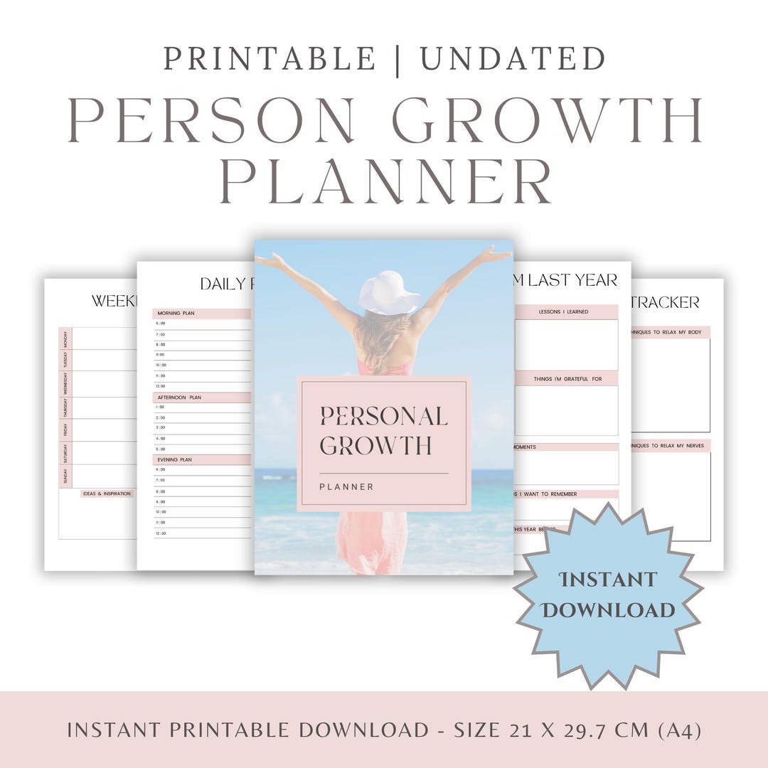 Personal Growth Planner Printable, Goal Setting Journal, Self ...