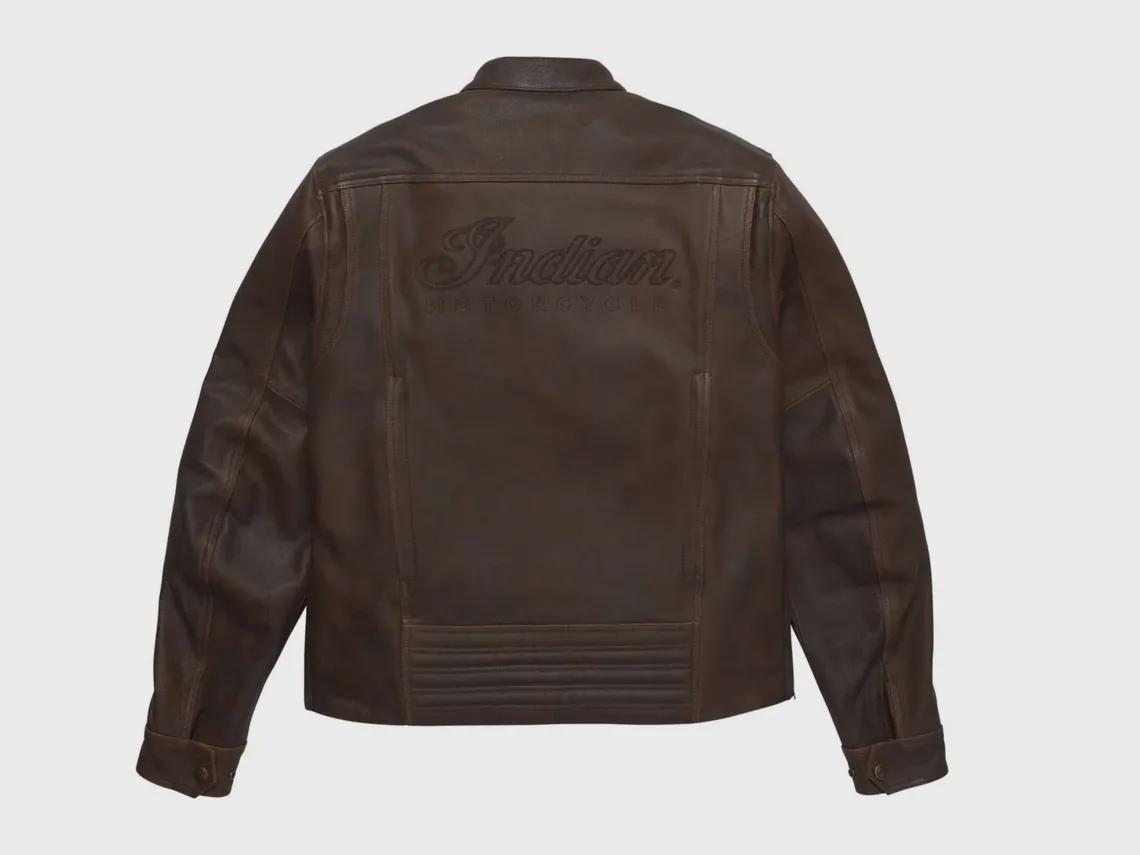 メンズ 新作 Indian Motorcycle ブラウン 牛革 バイカージャケット