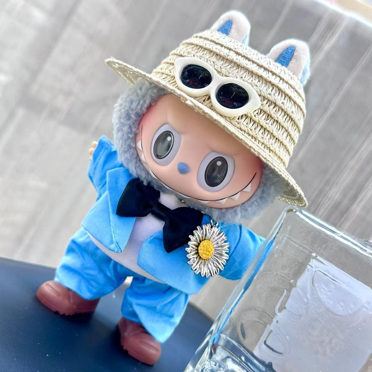 G-dragon Inspired Daisy Suit Outfit for 17cm Labubu Doll