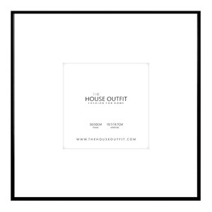 Black Aluminum 50x50cm Frame Set: Modern Gallery Wall Frames image 2