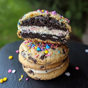 Stuffed Oreo Birthday Cake Cookie Recipe: Gourmet New York Style (PDF Pattern)