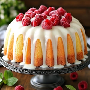 Homemade Vanilla Buttermilk Pound Cake Recipe – Moist & Rich with Cream Cheese Glaze | Digital Download PDF