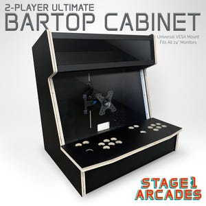 2-Player Ultimate Bartop Arcade Cabinet – DIY Kit, Preassembled, Fits 24&quot; Monitor, MAME Multicade Project, Game Room Arcade