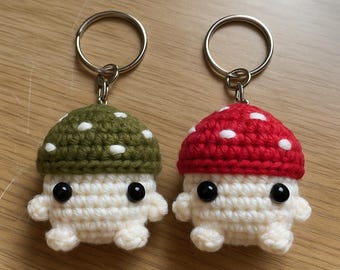 Crochet Mushroom Keychain Pattern: Amigurumi Toadstool DIY (PDF Download)