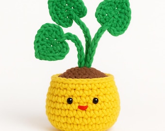 Crochet Potted Plant Pattern – Easy Amigurumi with Leaves (PDF Pattern)