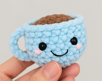 Crochet Coffee Cup Amigurumi Pattern | Easy Kawaii Mug Keychain (PDF Tutorial)