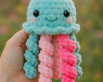 Crochet Jellyfish Pattern PDF: Amigurumi Sea Creature Plush Toy Tutorial (Digital Download)