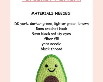 Amigurumi Avocado Crochet Pattern – DIY Kawaii Plushie (PDF