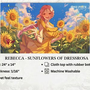 Rebecca Sunflowers Playmat – One Piece Card Game, Velvet Feel 24