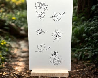 Travel and Nature Temporary Tattoos (Set of 2) / World Map Tattoo / Airplane Heart tattoo / Palm Beach Fake Tattoo / Globe Tattoo