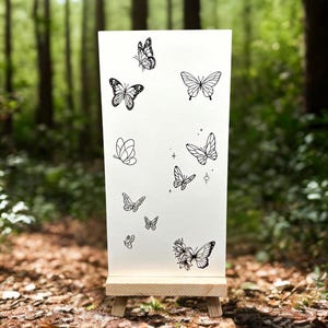 Minimal Butterfly Temporary Tattoo (Set of 2) / Small Butterfly Fake Tattoos / Minimalist Tattoos / Body Art