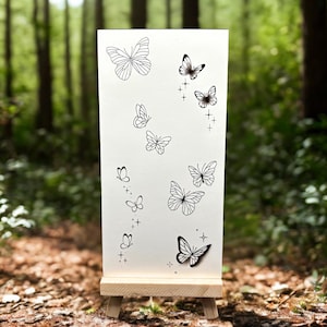 Little Butterfly Temporary Tattoo (Set of 2) / Fine line Butterfly Fake Tattoo / Minimalist Butterfly Tattoo / Tattoo Art