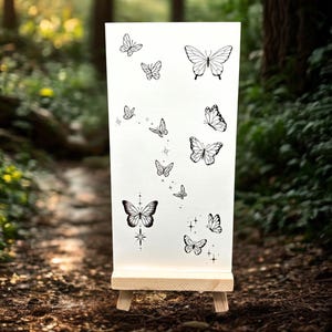 Boho Butterfly Temporary Tattoo (Set of 2) / Small Butterfly Tattoo / Minimalist Butterfly Fake Tattoo / Flying Butterfly / Simple Tattoo