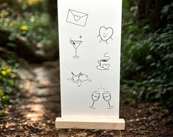 Tiny Temporary Tattoo (Set of 2) / Cocktail & Wine Glass Tattoo / Letter Tattoo / Festival Body Art