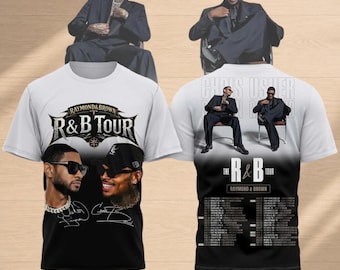 Das R & B Tour Konzert 3D Tshirt, Usher und Chris Brown Shirt, Hip Hop Konzert Shirt, RnB Fan Bekleidung, Vintage Washed Shirt, Musik Fan