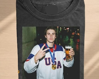 Jack Hughes USA Hockey Graphic Shirt, Patriotic Fan Comfort Colors Shirt, Funny Jack Hughes Fan Gift, Hockey Graphic Tee, American Hockey