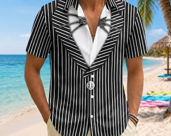 Jack Skellington Cosplay Button Shirt, Nightmare Costume Men Shirt, Halloween Cosplay Shirt, Skellington Costume Shirt, Horror Gift