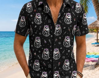 Prinzessin Donut Button Shirt, Der Desperado Club Hawaiihemd, Dungeon Crawler Carl Männer Shirt, Geschenk für Papa, Geeky Katzenliebhaber