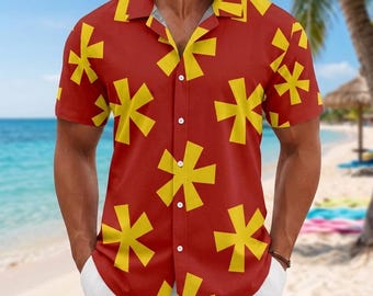 Chip 'n Dale Cosplay Knopf-Shirt, Disney Cosplay Kostüm-Shirt, Disney Rettung Rangers Aloha Shirt, Herren Cosplay Bademode, Halloween Shirt