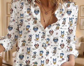 Disney Charakter 1776-2026 Jubiläum Shirt, Gedenk Amerikanisches Frauen Top, Disney 250 Jahre Outfit, Mickey Vaterländische Feier