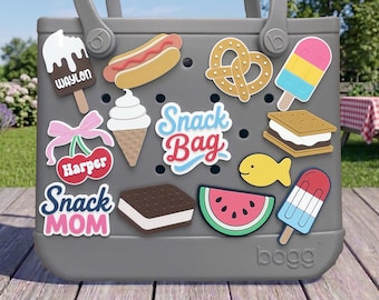 Snack Mom Bogg Bag Charms - Hot Dog, Pretzel, Ice Cream | 3D Printed PLA