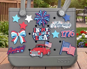 Patriotic Bogg Bag Charms: 4th of July, USA, Independence Day | 3D Printed PLA