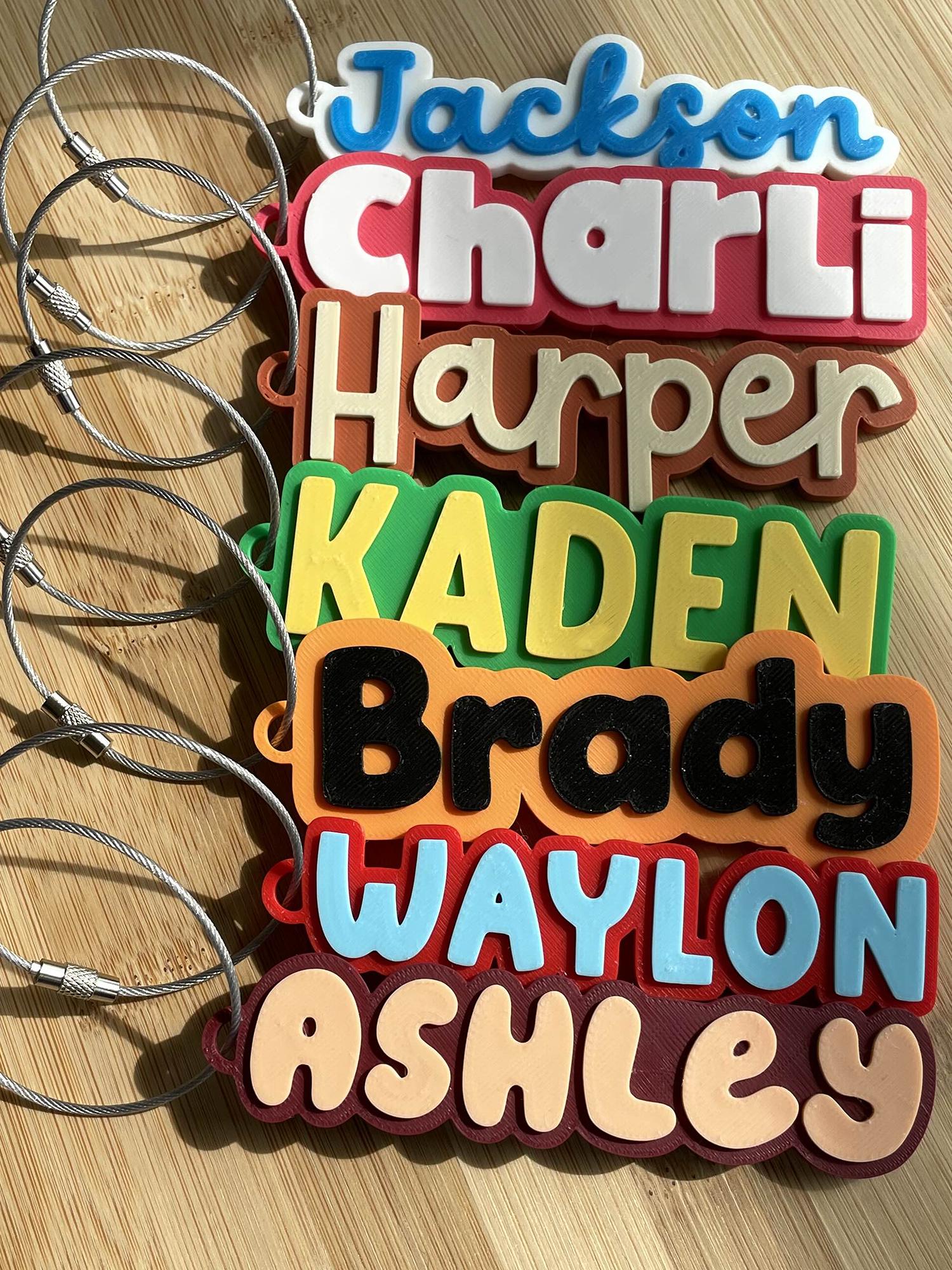 Custom 3D Printed Name Tag Keychain: Personalized Backpack Accessory - Etsy