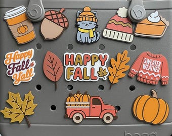 Fall Bogg Bag Charms: Autumn Pumpkin, PSL, Leaves Accessories