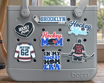 Custom Hockey Mom Bogg Bag Charm: Sport Jersey Number - 3D Printed